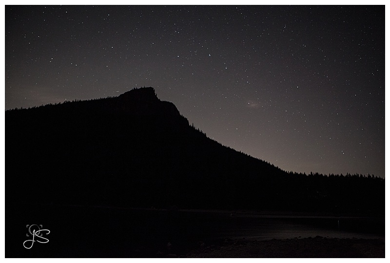 rattlesnake lake at night in hope of seeing the northern lights.