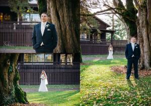 Gold, white and champagne themed fall wedding at Titlow Lodge in Tacoma, Washington