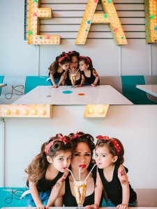 mother and daughter pinup themed portrait session at Shake Shake Shake in Tacoma, Washington by Jenny Storment Photography