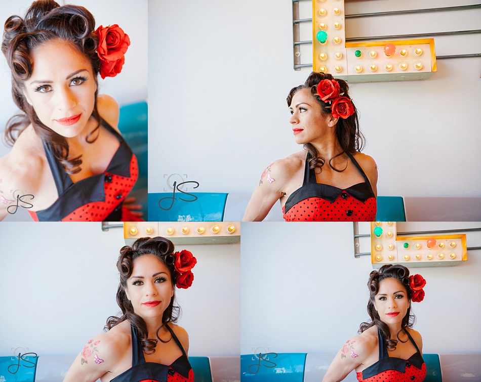mother and daughter pinup themed portrait session at Shake Shake Shake in Tacoma, Washington by Jenny Storment Photography