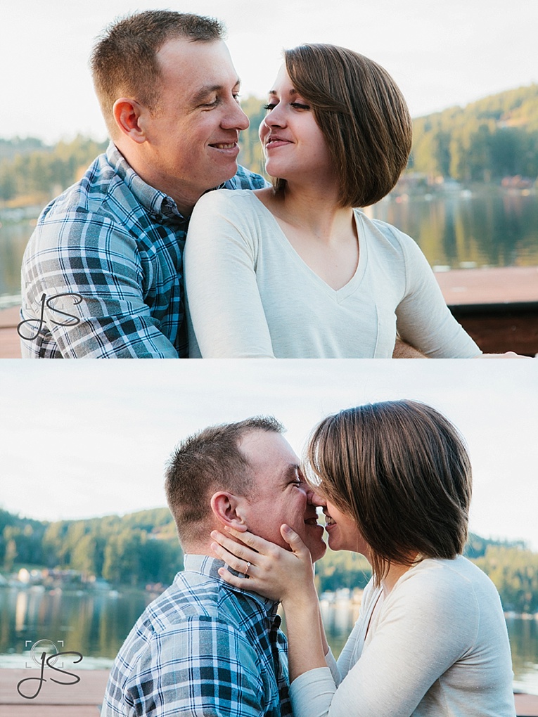 a sweet engagement photos on Summit lake in Olympia, WA by Jenny Storment Photography