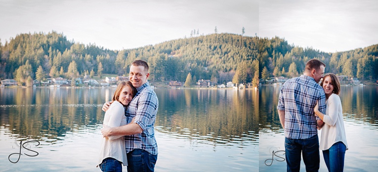 a sweet engagement photos on Summit lake in Olympia, WA by Jenny Storment Photography