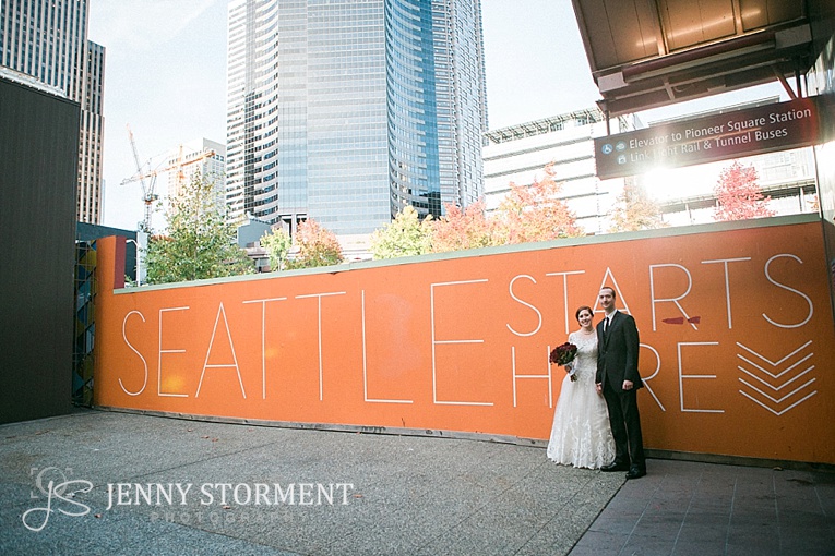 I felt this shot was very fitting since their journey as husband and wife is starting here in Seattle.