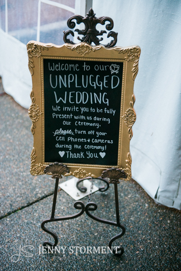 Unplugged wedding sign photo by Jenny Storment Photography-1