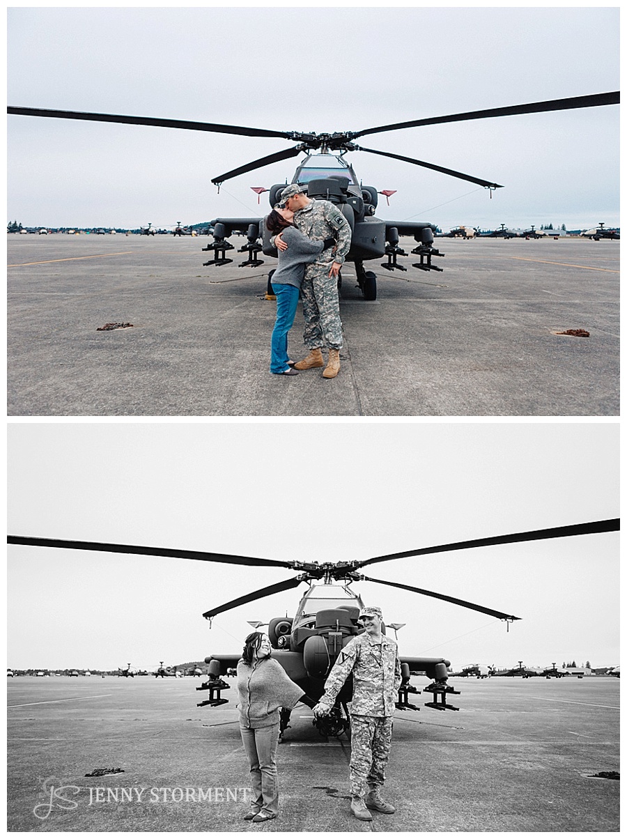 Military engagement session with Apache Helicopters by Tacoma wedding Photographer Jenny Storment-23