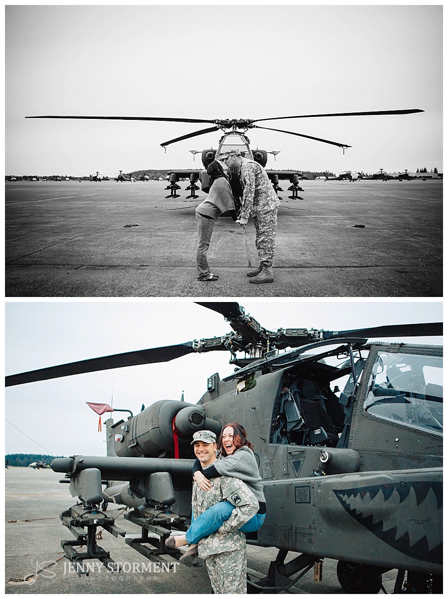 Military engagement session with Apache Helicopters by Tacoma wedding Photographer Jenny Storment-27